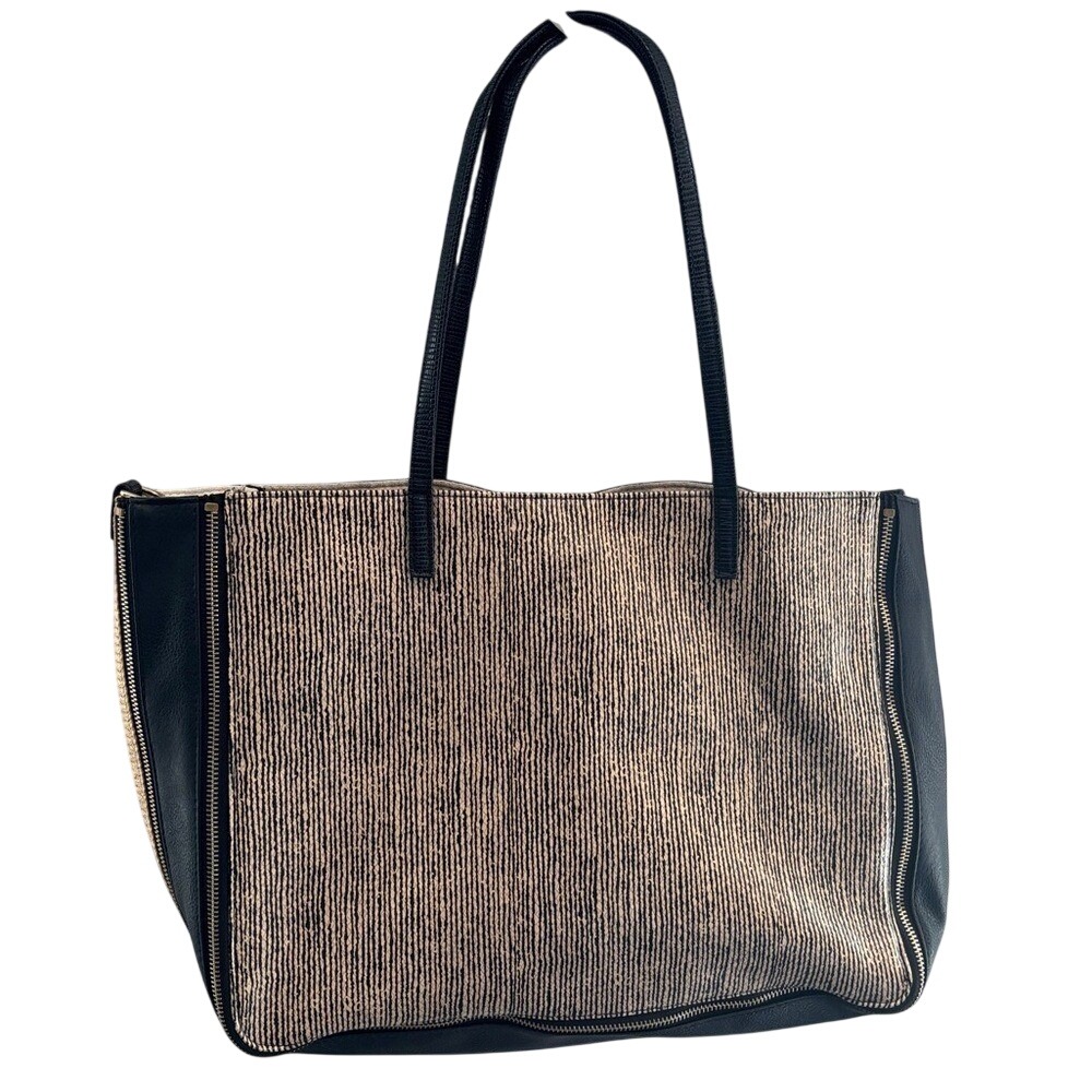 Sondra Roberts Squared Black And Cream Tote